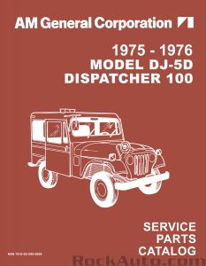 كتالوج قطع غيار خدمة جيب موديل DJ-5D ديسپاتشر 1975-1976